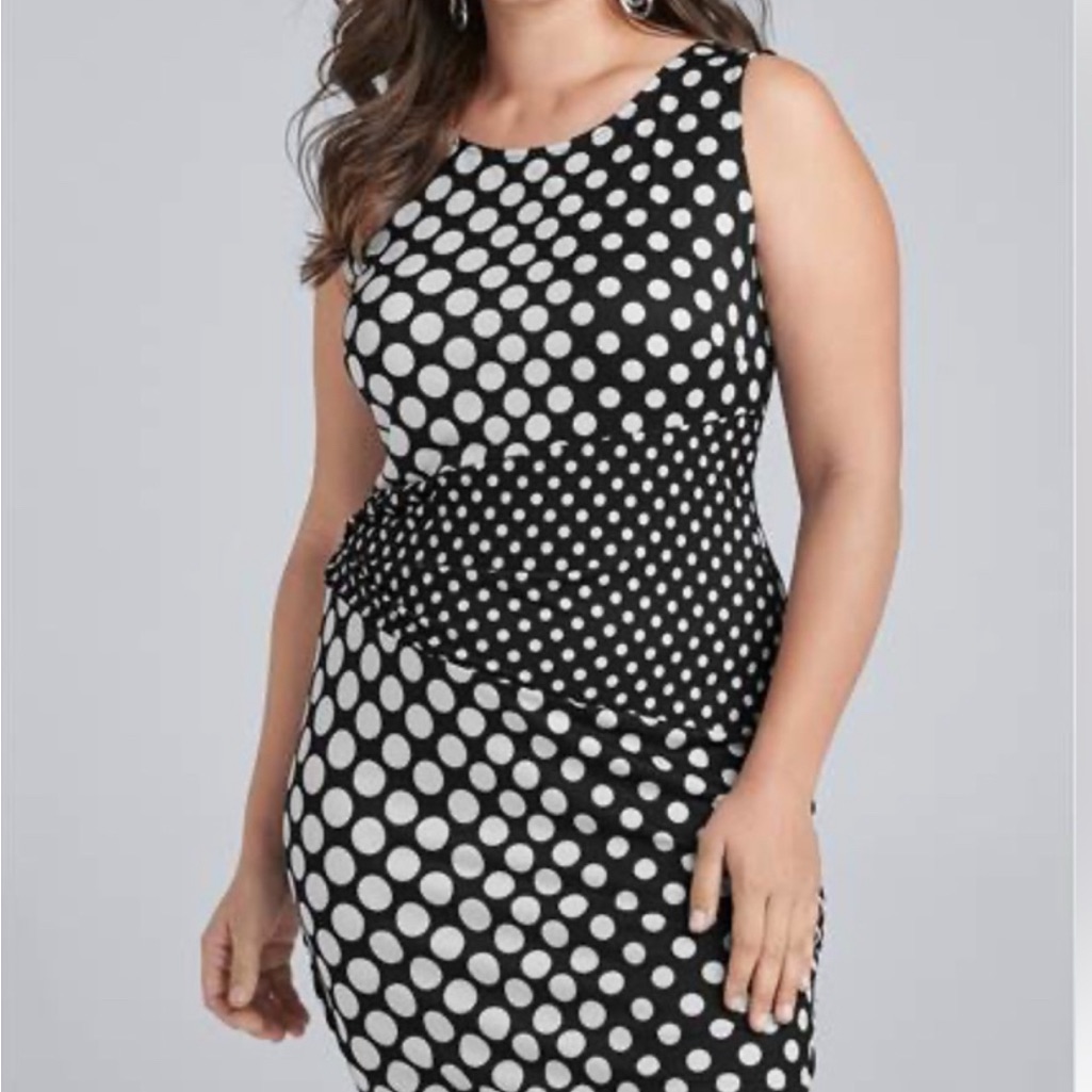 Venus Polka Dot Sleeveless Dress 1x Aa3
